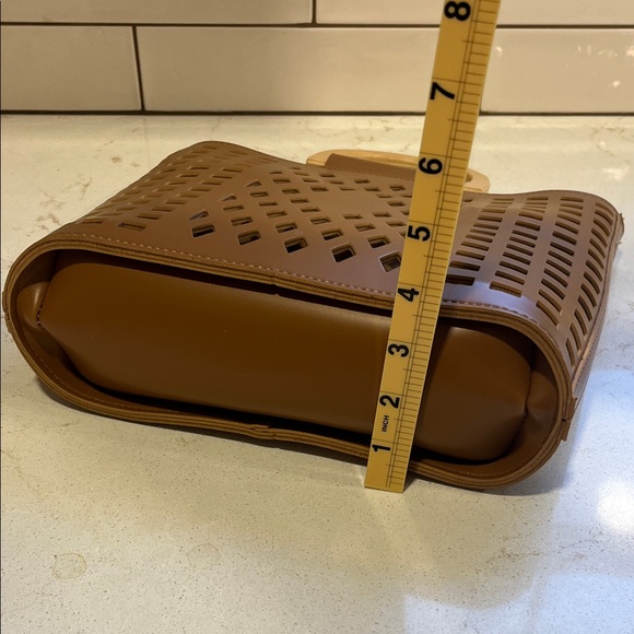 Joy Susan Tan Geometric Cutout Tote - Picture 7 of 8